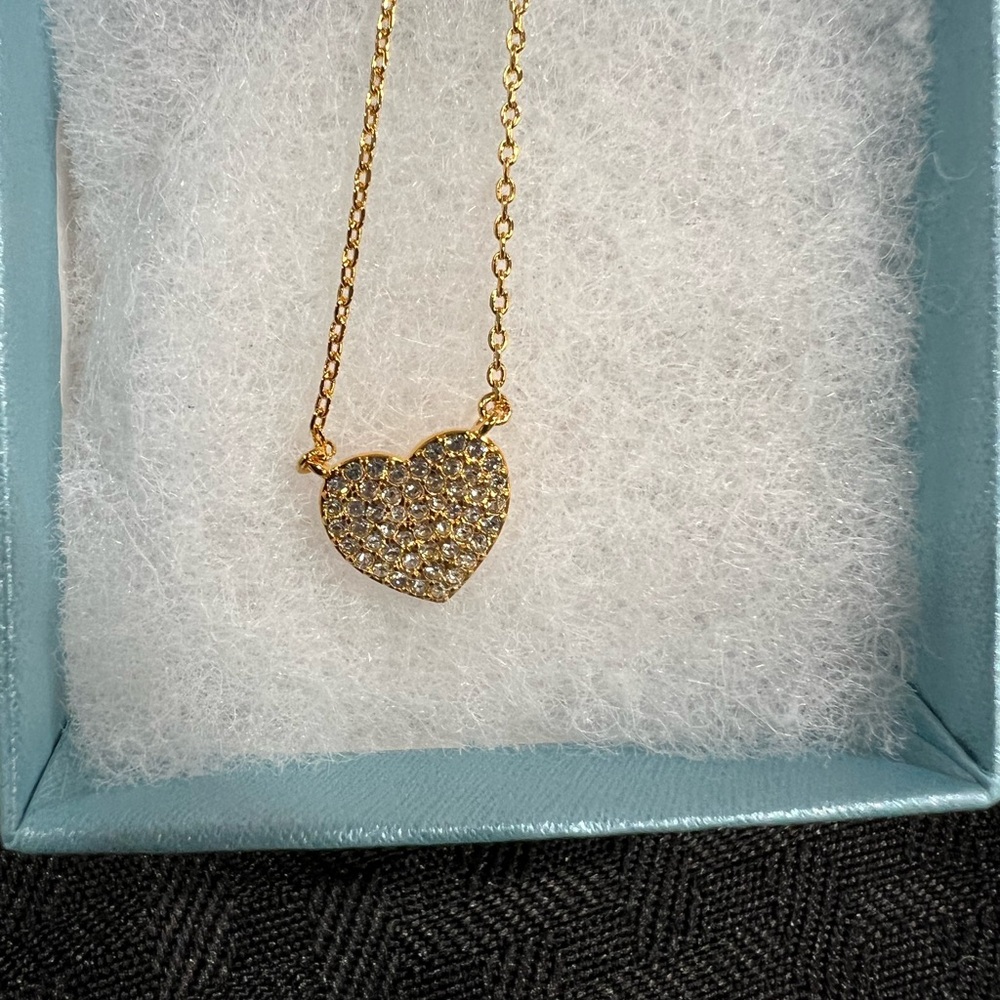 Heart shaped necklace made exclusively with Swarovski crystals- gold plated